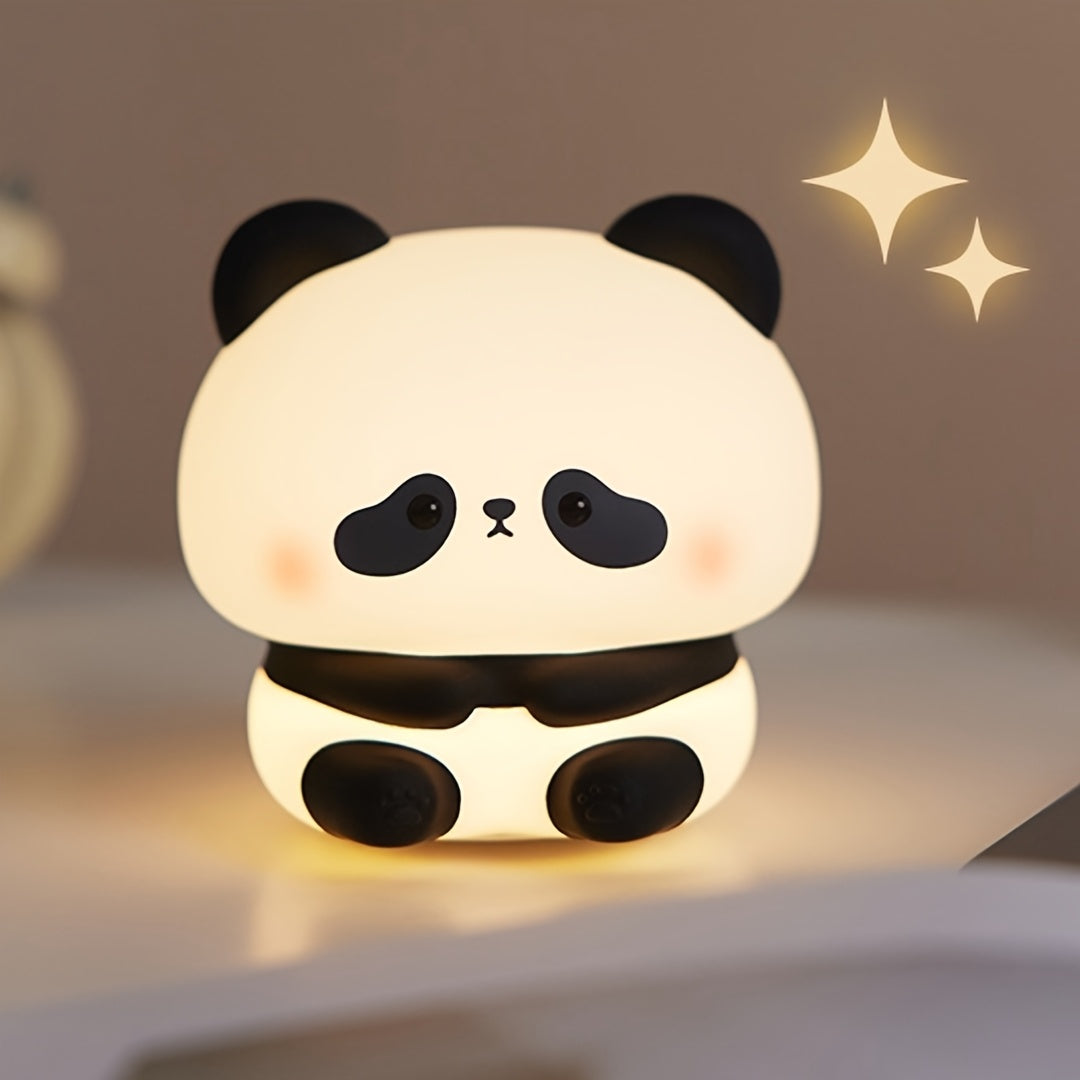 LED Panda Night Light Soft Sleep Sensing USB Rechargeable Decorative Indoor Gift