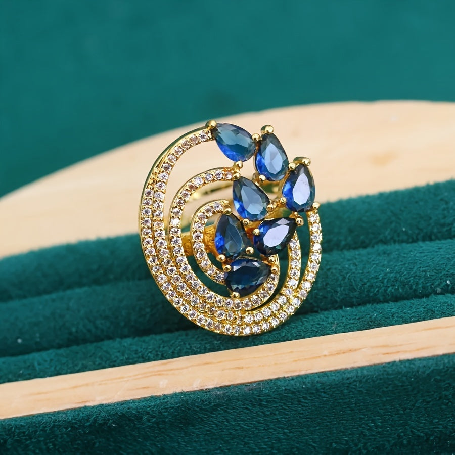 Ayollar uchun oltin bilan qoplangan zargarlik buyumlari to'plami, sun'iy zirkon bilan, to'ylar va partiyalar uchun