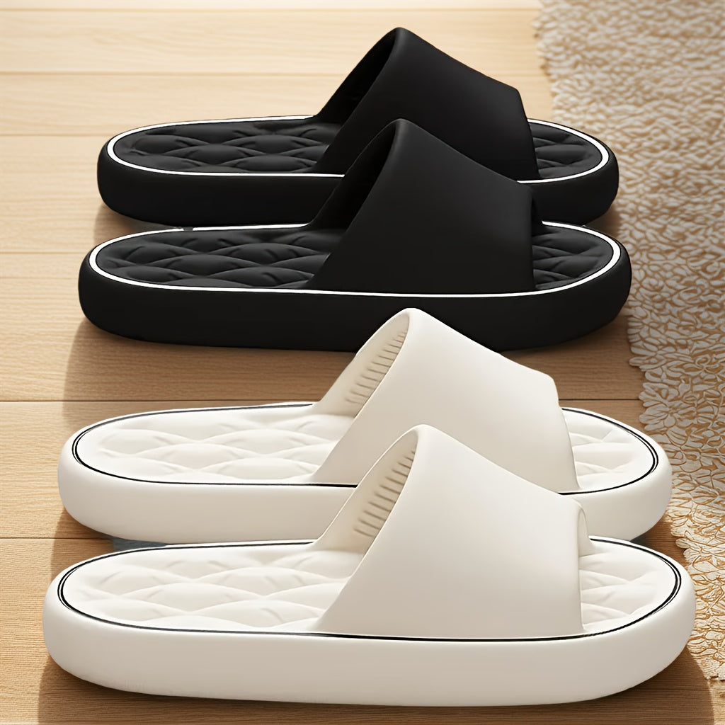 Men's Women's Anti-slip Indoor Outdoor Slippers Thick Sole Black Large Size