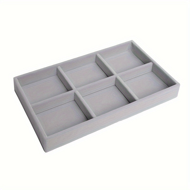 Flannel Jewelry Organizer Tray with Stackable Drawer Dividers for Earrings Necklaces and Bracelets
