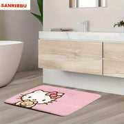Cartoon Door Mat 60x40cm Non-Slip Machine Washable Polyester Rug for Living Room Bedroom Bathroom