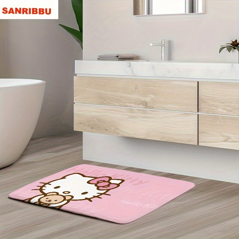 Cartoon Door Mat 60x40cm Non-Slip Machine Washable Polyester Rug for Living Room Bedroom Bathroom