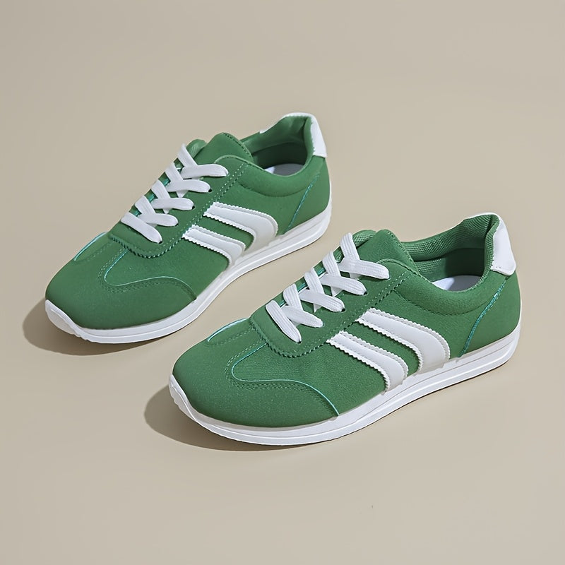 Zapatillas de lona verdes para mujer cómodas, ligeras y antideslizantes, calzado casual