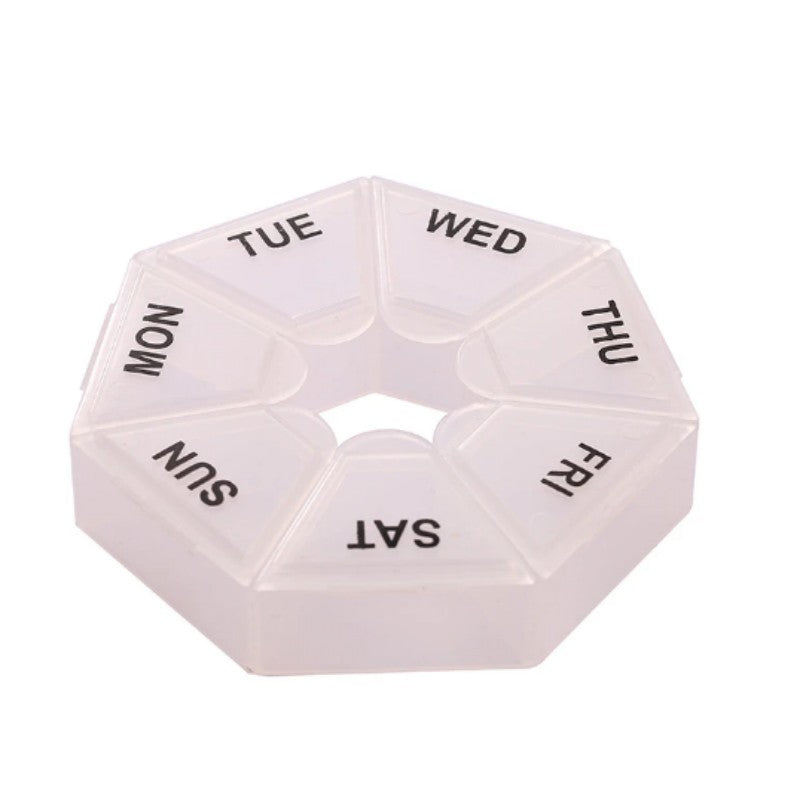 Plastic 7-Day Pill Organizer Portable Tablet Dispenser Travel Case