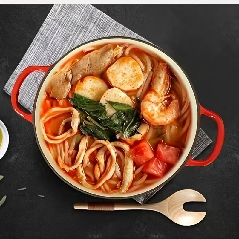 Enamel Cast Iron Dutch Oven 5 Qt Non-Stick Cookware for Stews and Soups