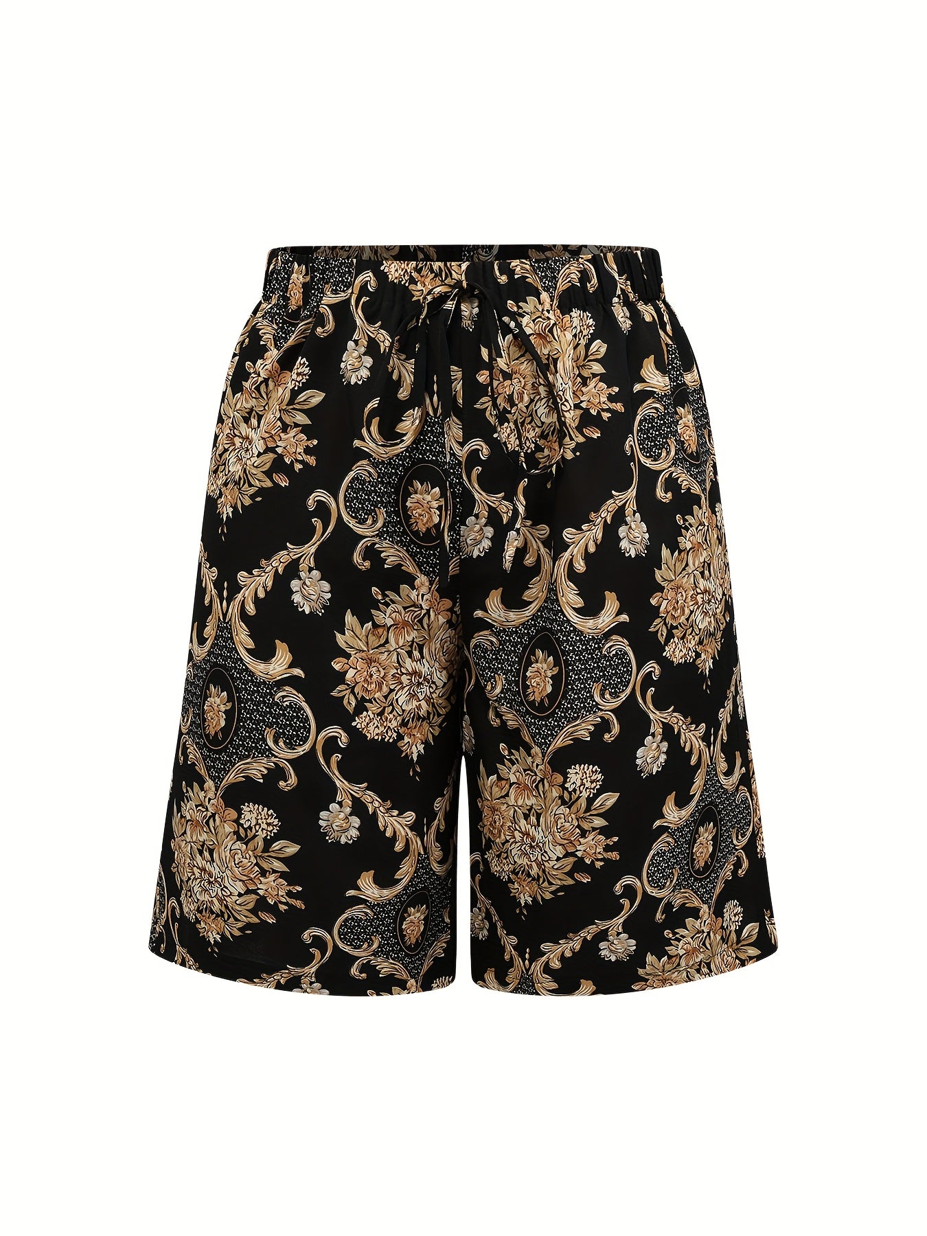 Брюки женские больших размеров с цветочным принтом, повседневные, легкие, летние, для отпуска