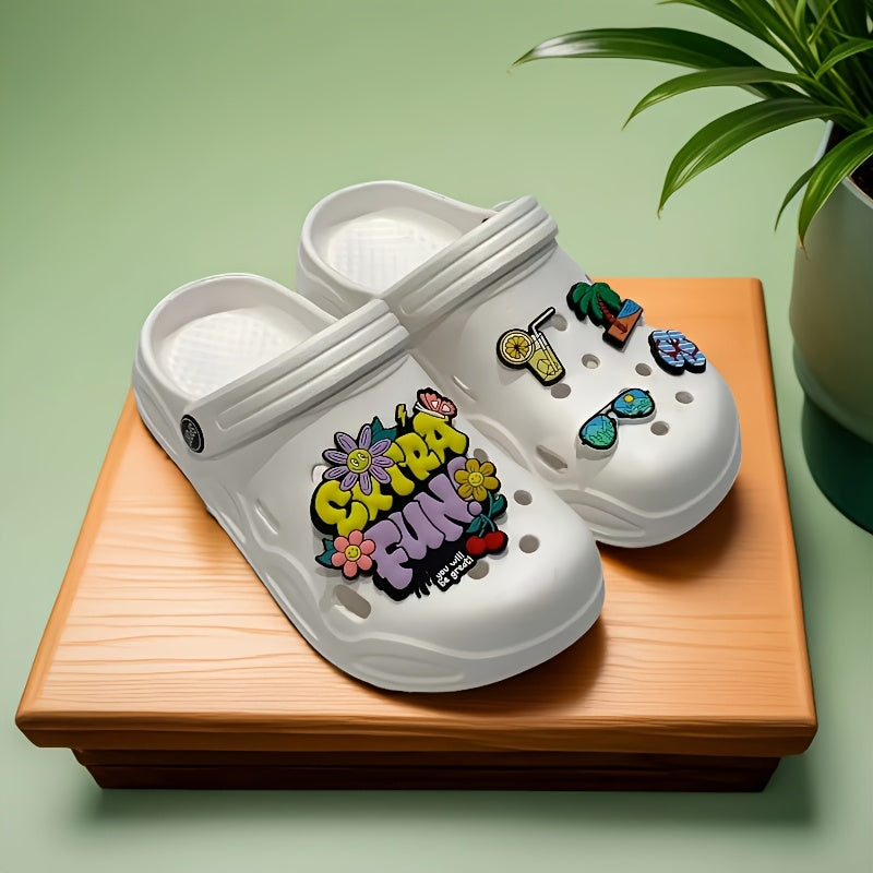 Женские летние пляжные тапочки EVA шлепанцы белый черный садовые сандалии