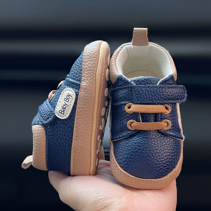 Toddler Casual Sneakers with Geometric Pattern All-Season Non-Slip PU Upper