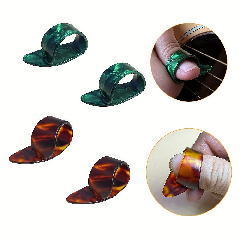 4pcs Guitar Finger Picks for Ukulele Electric Guitar ABS Mixed Color