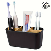 Porta cepillos de bambú con 5 ranuras, organizador de baño independiente, acabado en madera natural