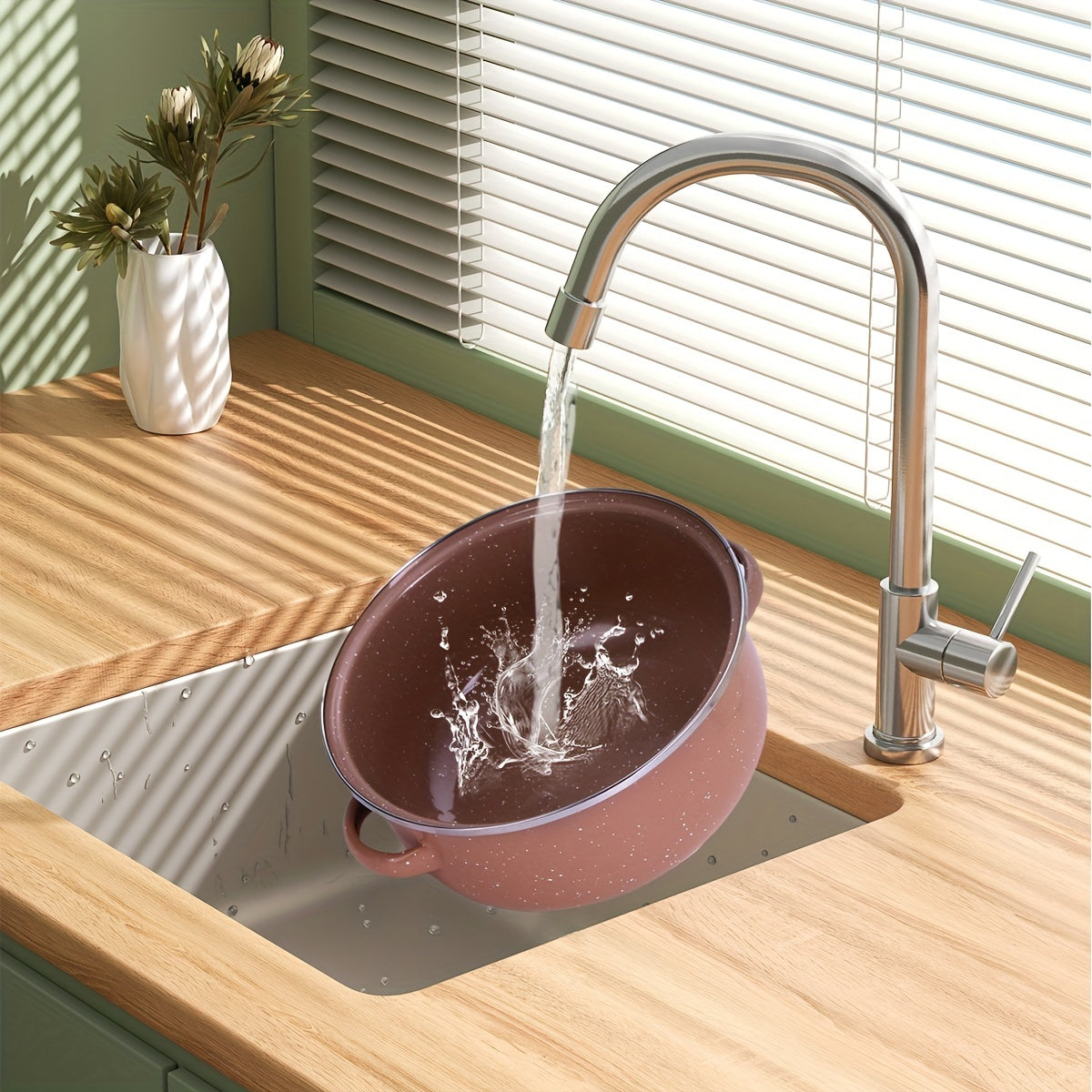 Enamel Cookware Set 3-Piece Lightweight Soup and Stew Pots for Induction Gas Stoves