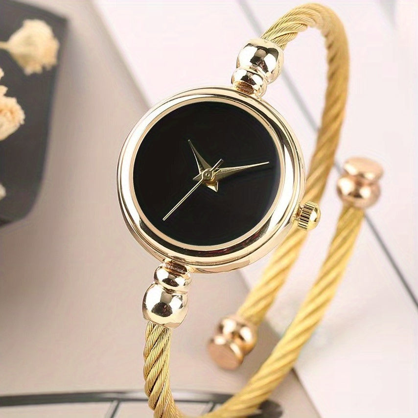 Miniature Literary Student Bangle Watch for Women with Retro Mori Art Style
