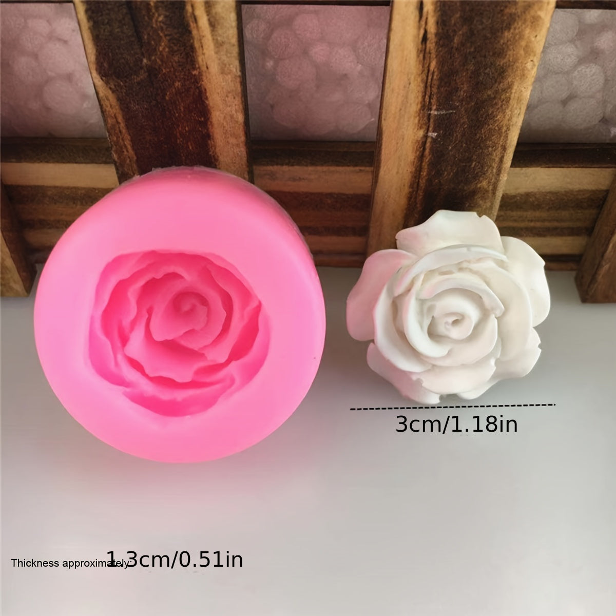 Silicone Mold Set Rose Flower Design 2 Pieces for Baking Candles Crafts