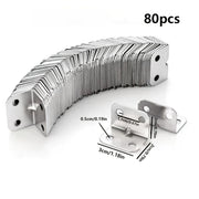 80-Pack Stainless Steel L-Shaped Corner Brackets for Shelves Cabinets Hardware