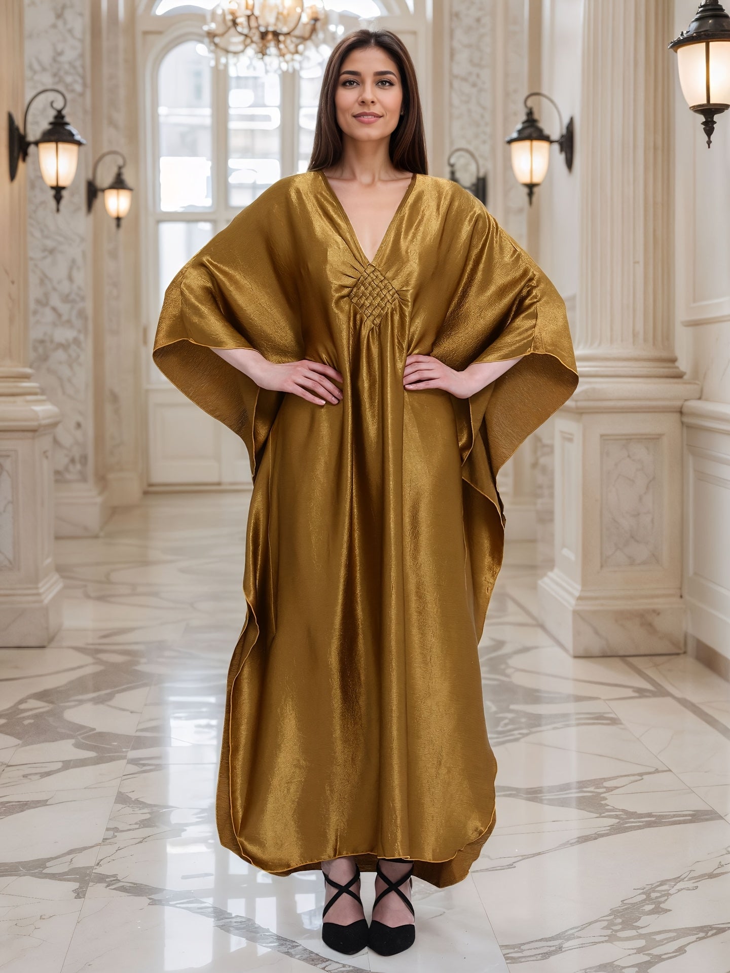 Plus o'lcham O'rta Sharq an'anaviy kiyimlari qoplamasi plyaj tunik dam olish ro'ba