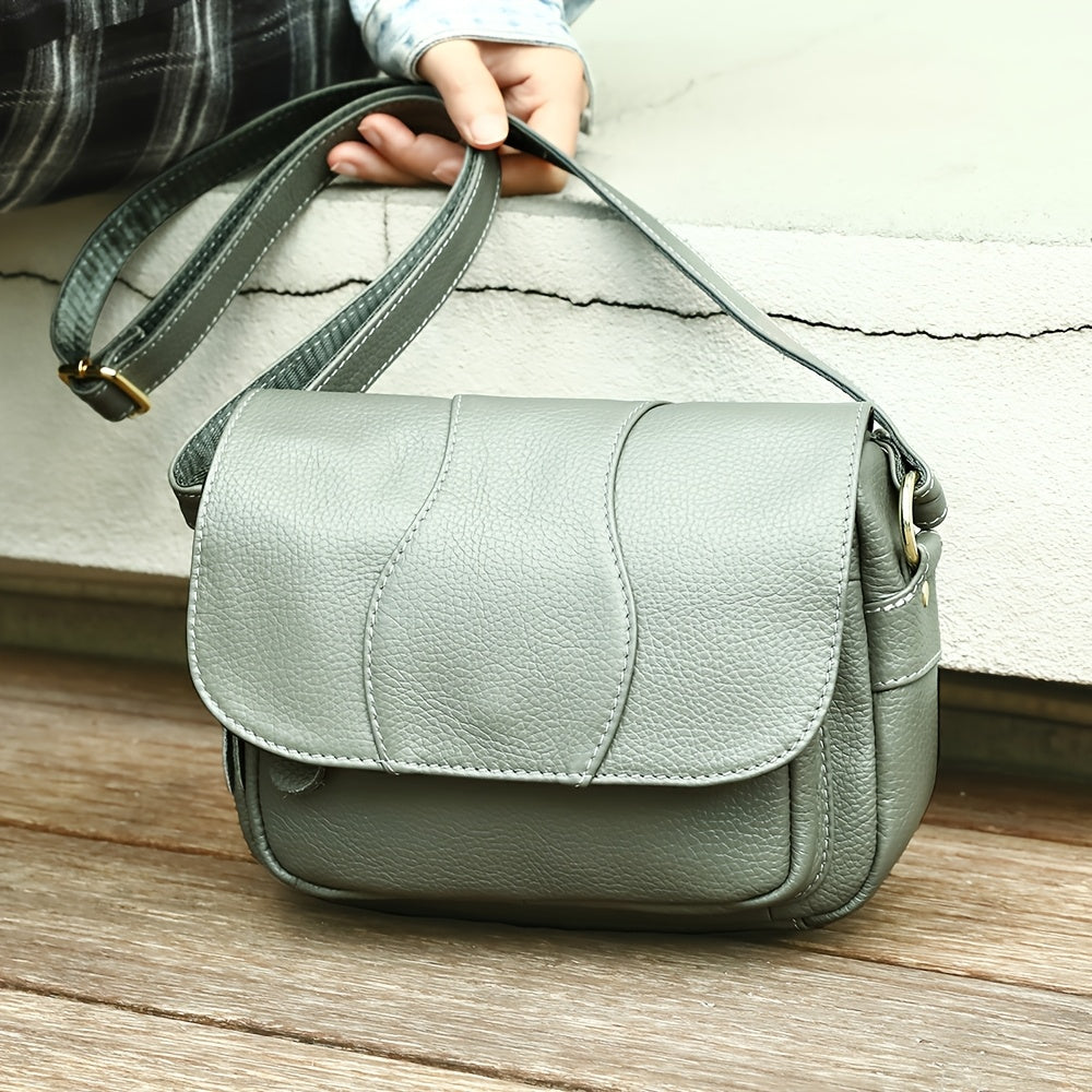 Women’s Leather Crossbody Bag Black Blue Casual Adjustable Strap Durable