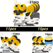 21-Piece Drill Brush Set for Electric Cleaning, Plastic, Rotating Head