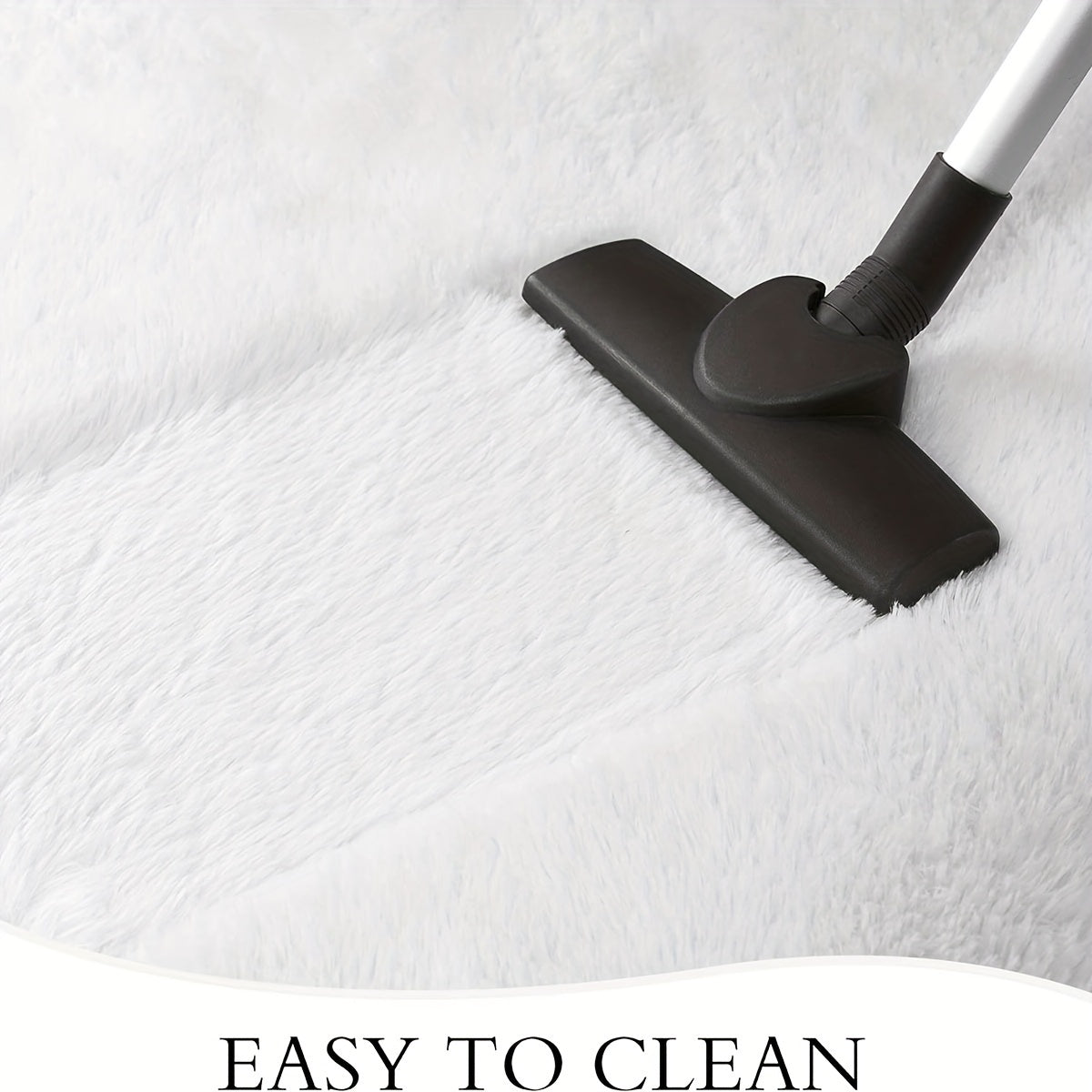 Soft White Faux Fur Area Rug Rectangle Non-Slip Stain-Resistant Indoor Carpet