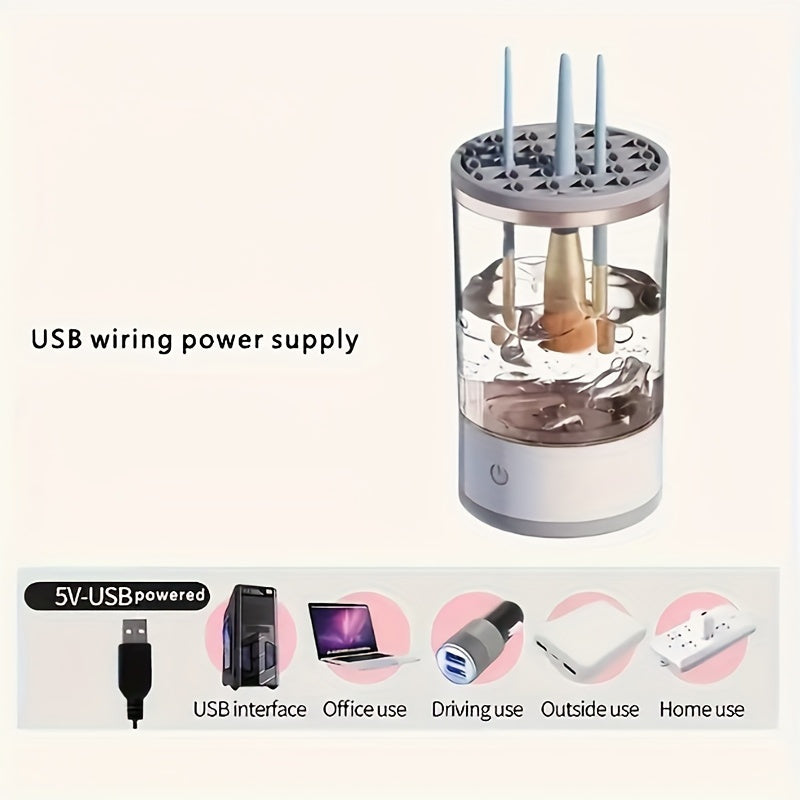 USB Plug-in Automatic Makeup Brush Cleaner for Home Office School Dorm Outdoor Use