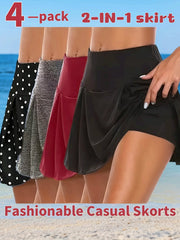 Conjunto de pantalones cortos y falda de verano para mujer talla grande, transpirable y con elasticidad