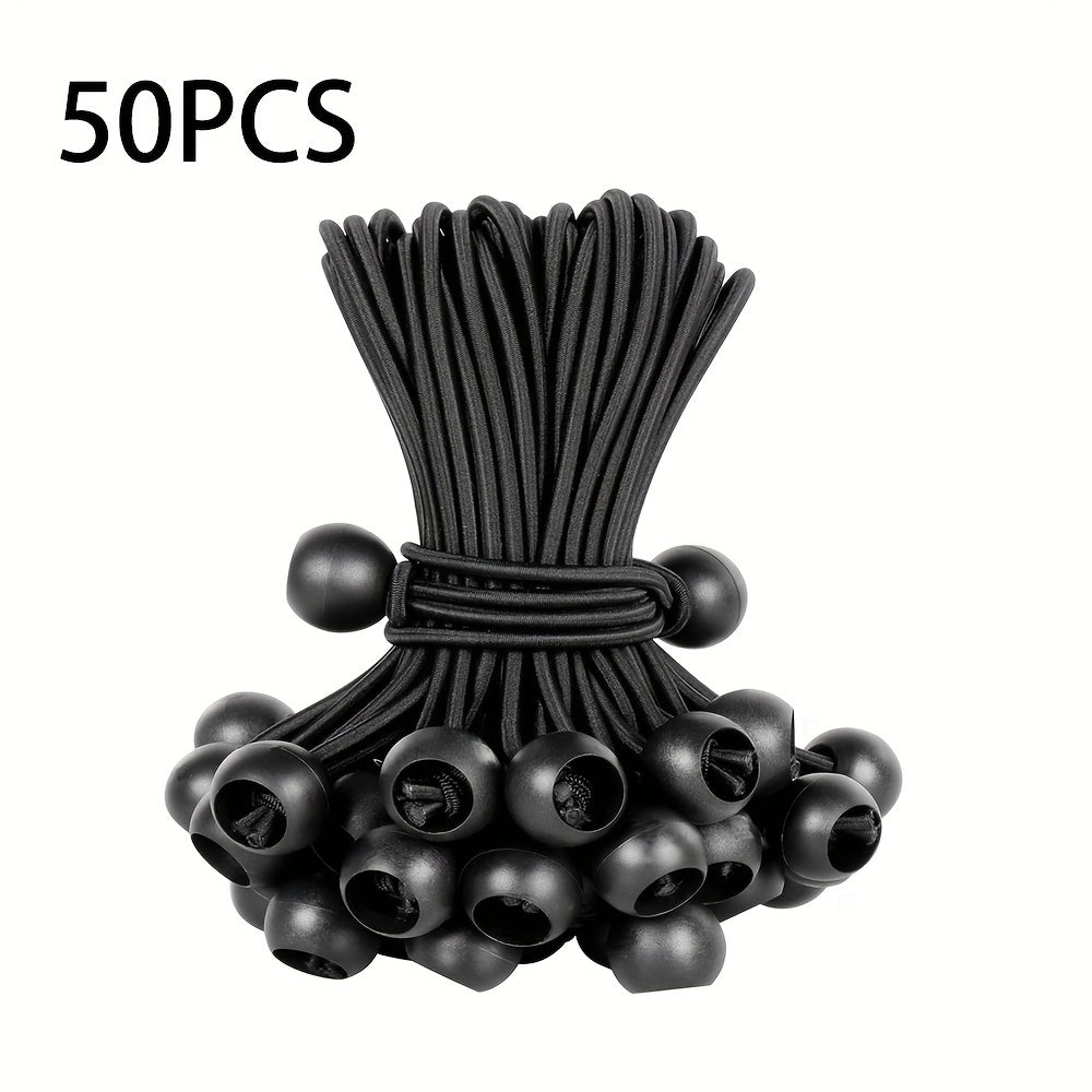 Paquete de 20/50 cordones elásticos de alta resistencia de 15.24cm, amarillos, para asegurar lonas, camping