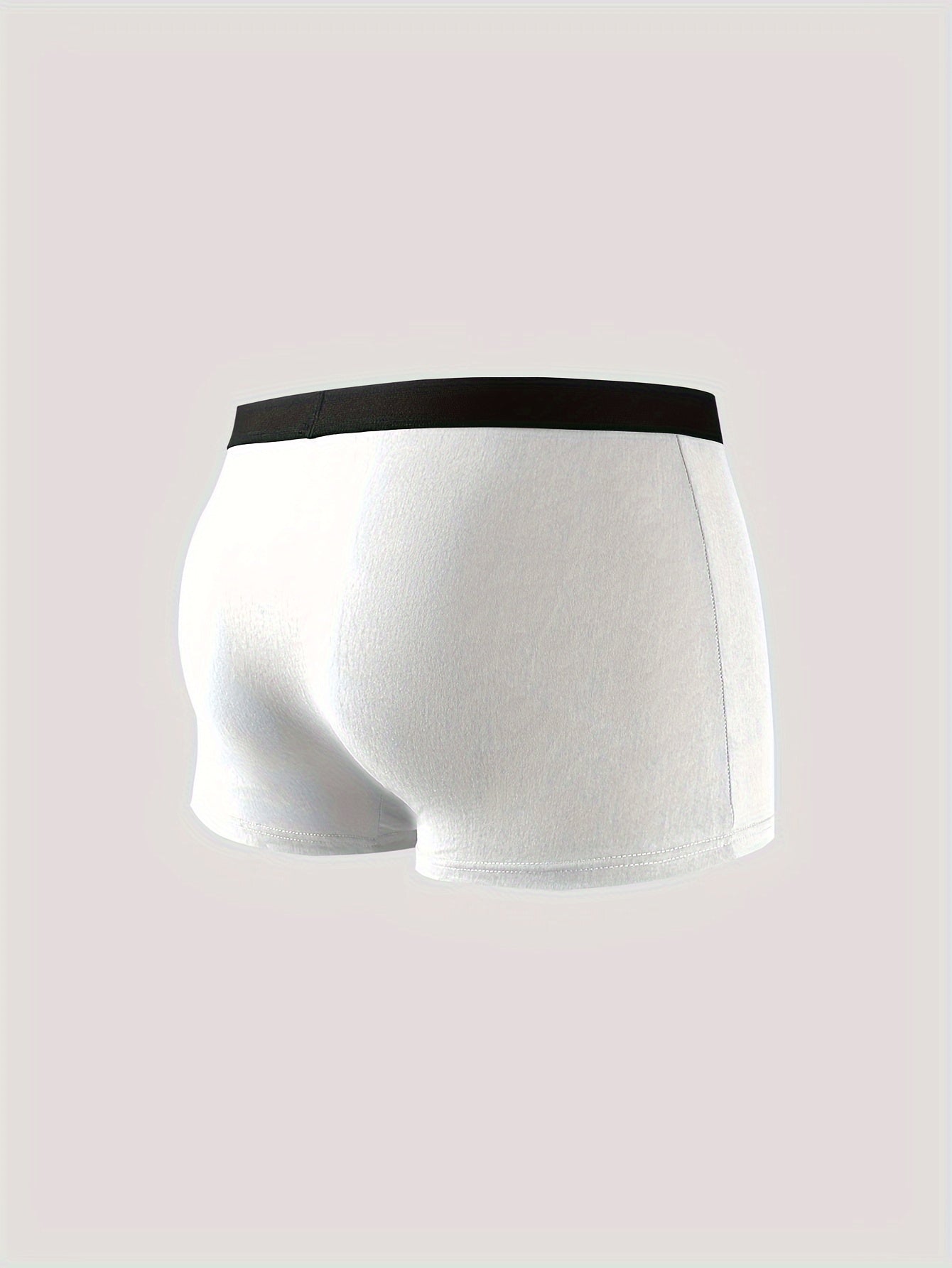 Men's Cotton Boxer Briefs 5 Pack Mid-Waist Stretch Fit Solid Breathable Comfortable