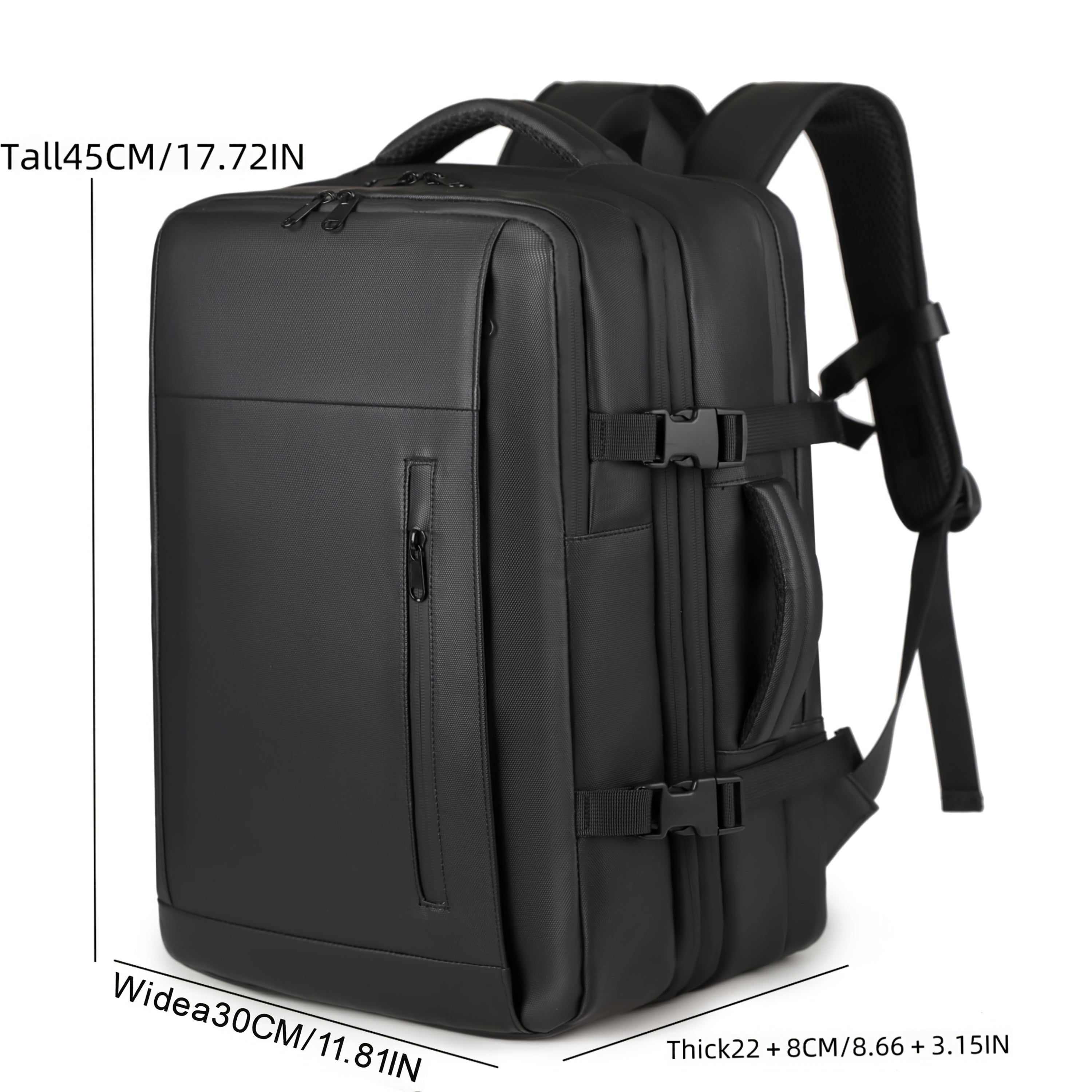 Expandable Vacuum Compression Travel Bag Large Capacity Backpack Laptop Bag Black