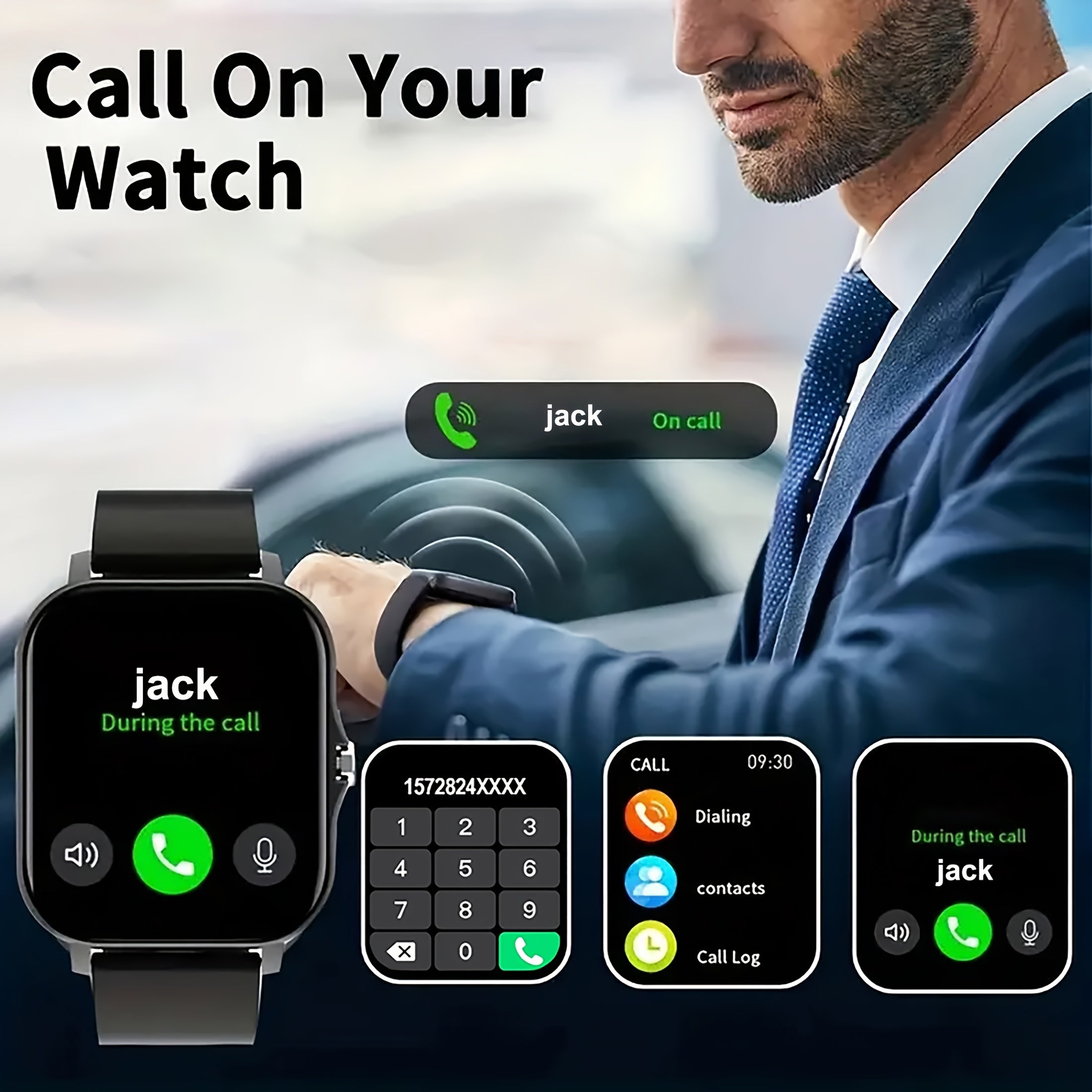 Full-Touch Screen Smartwatch for Men and Women with Fitness Tracking and Wireless Calls