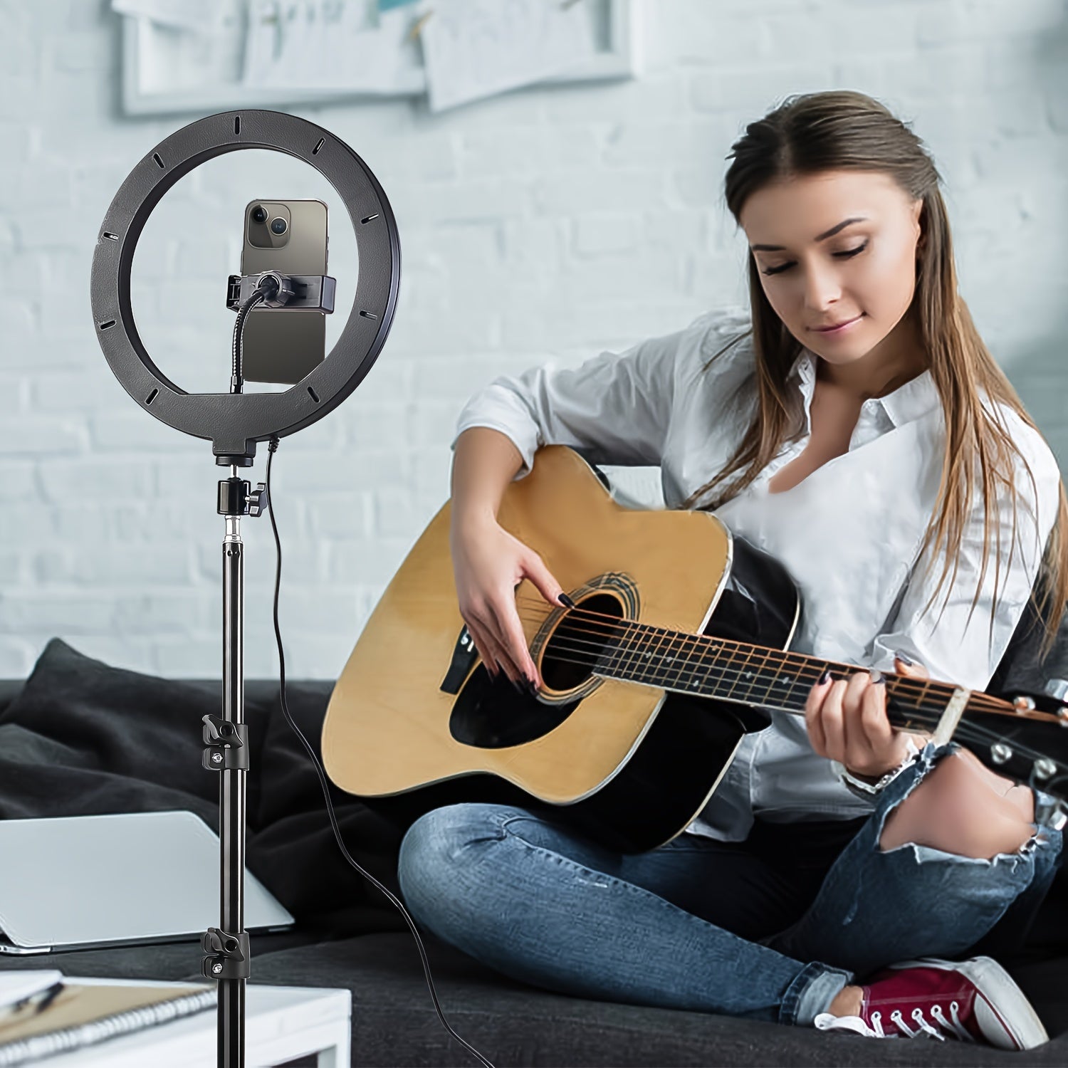 10-Inch USB Powered Selfie Ring Light with 43-Inch Tripod for Video and Live Streaming