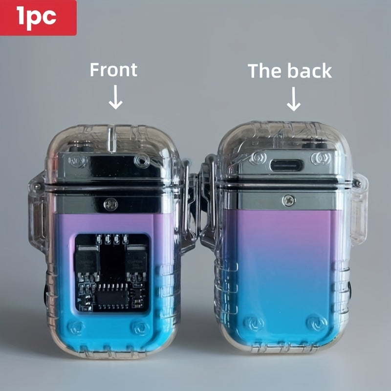 Encendedor recargable de arco de pulso de plasma unisex con linterna y diseño a prueba de viento