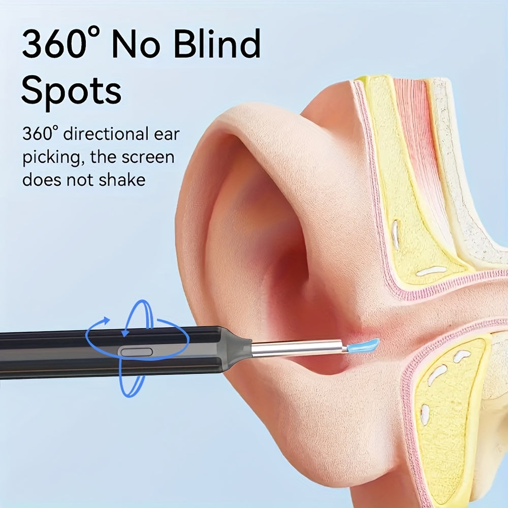 Earwax Removal Tool with Camera and Light, 8-Piece Ear Care Set, 1080P HD Otoscope for iOS and Android