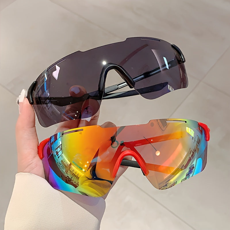 Women's Rimless Fashion Glasses with Integrated Lenses for Cycling and Outdoor Use