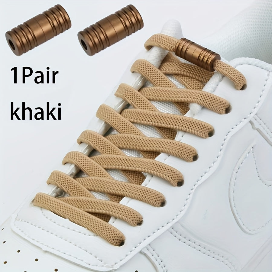 2-Pack Elastic No-Tie Shoelaces for Sneakers, Multi-Color, Locks