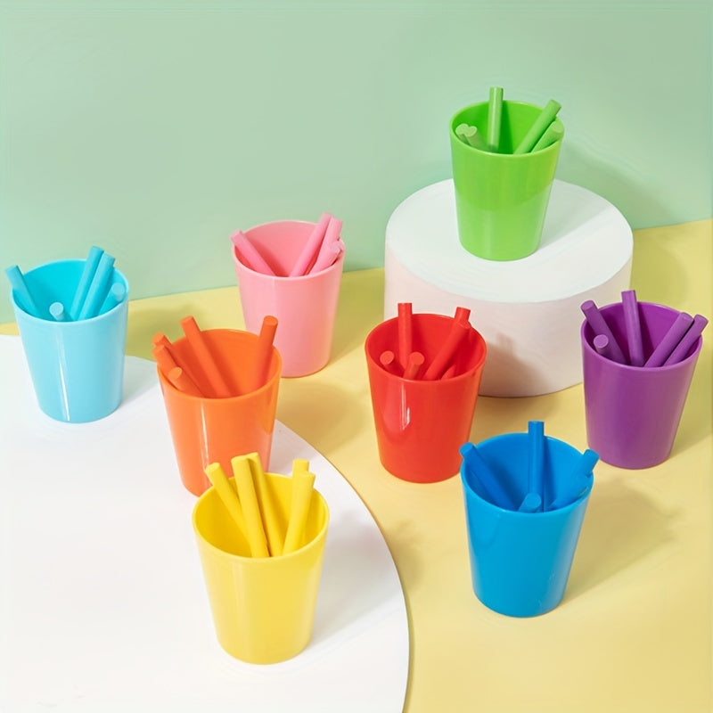 Palitos de conteo de arcoíris de madera en tazas coloridas para aprendizaje temprano juguete educativo