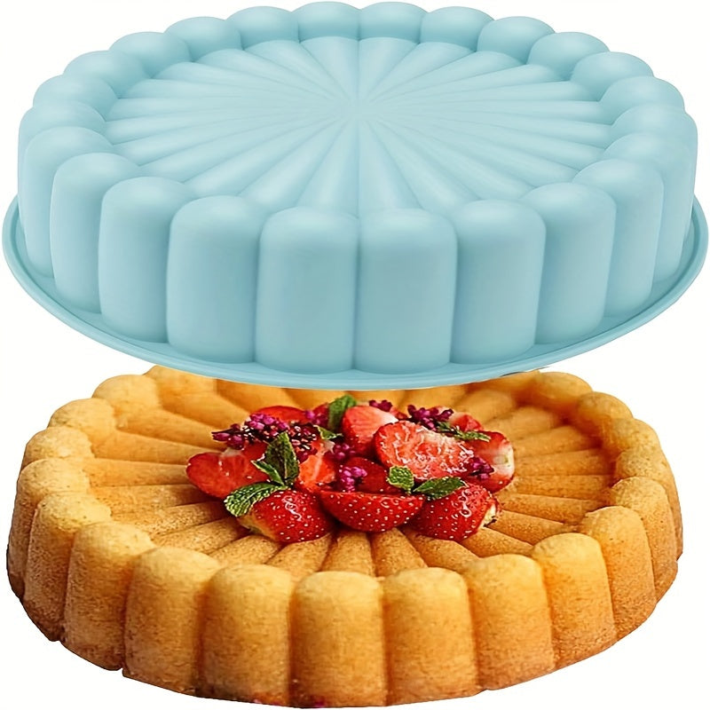 Silicone Cake Pan Reusable Round Mold for Baking Tarts Pies Brownies