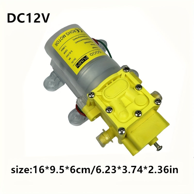 Bomba de agua de 12V de autocebado para lavado de coches, autocaravana, 100W, flujo ajustable