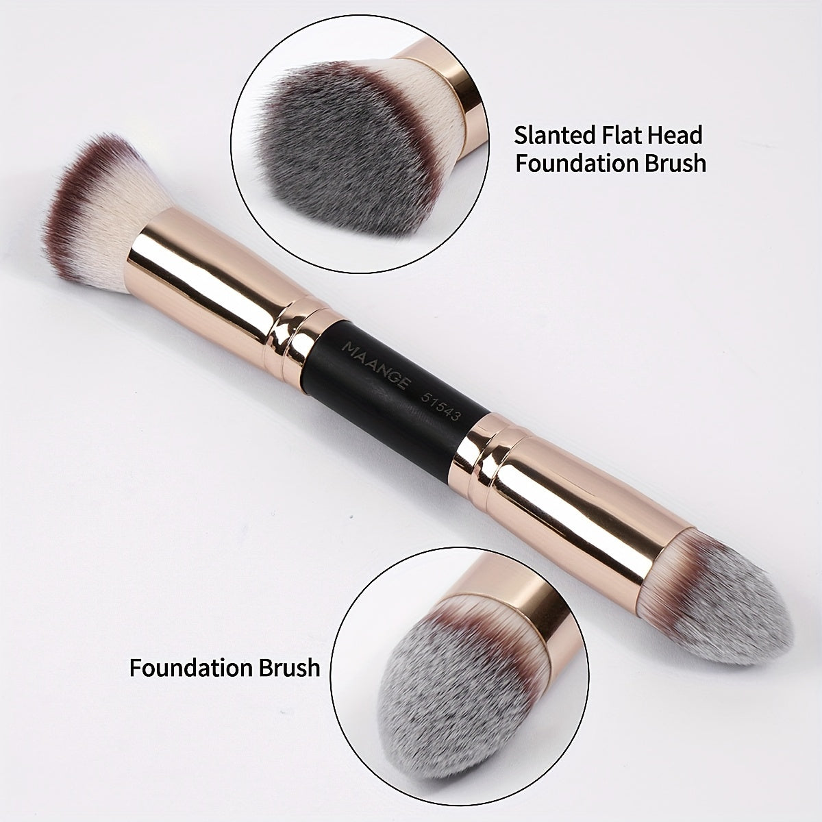 2pcs Contouring Foundation Brushes Set, Travel Size, Easy to Carry