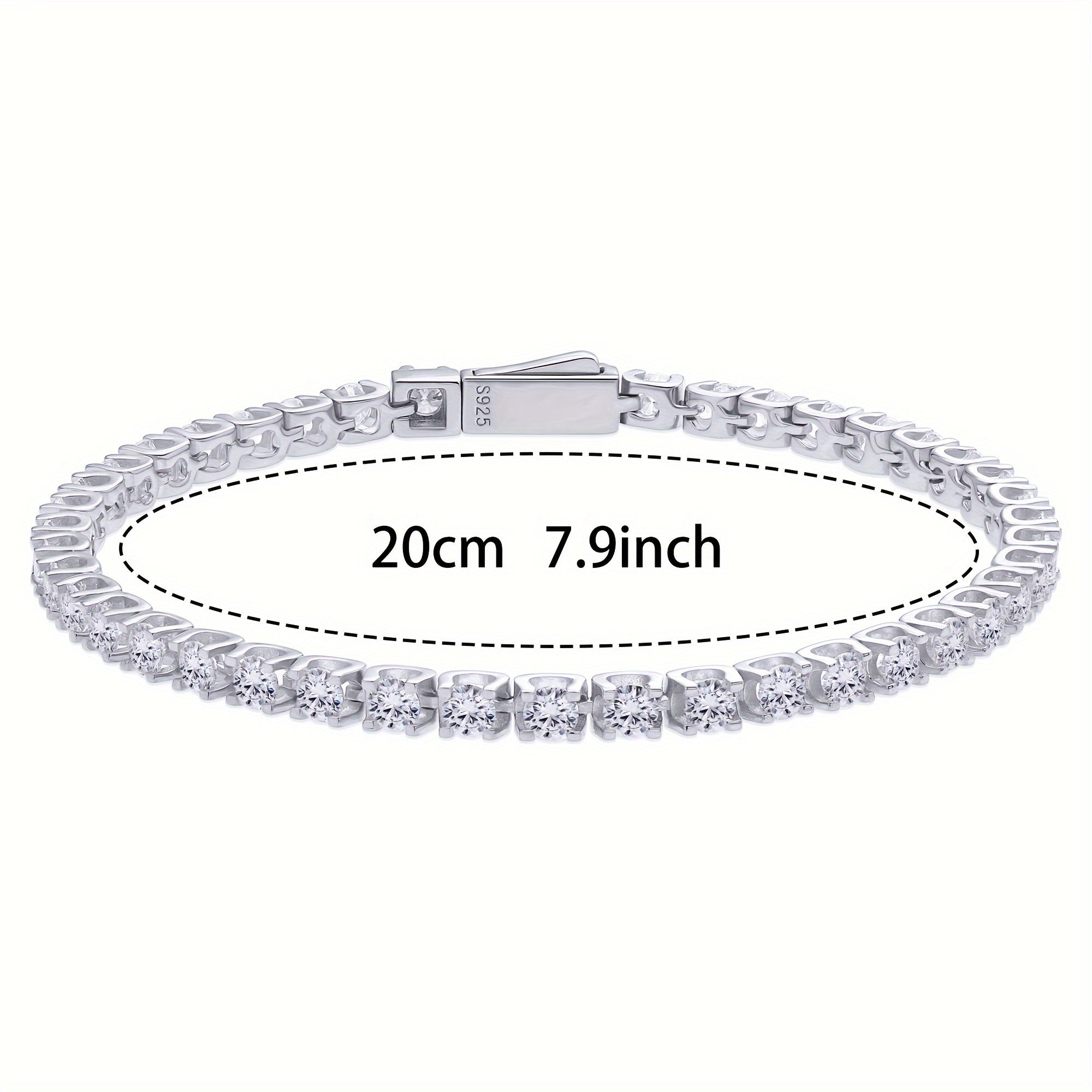 Pulsera de estilo vintage para tenis con plata de ley 925 y piedras de moissanite