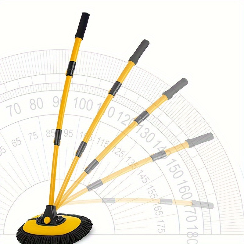 Telescoping Car Cleaning Brush with Microfiber and Chenille Long Handle Adjustable Length