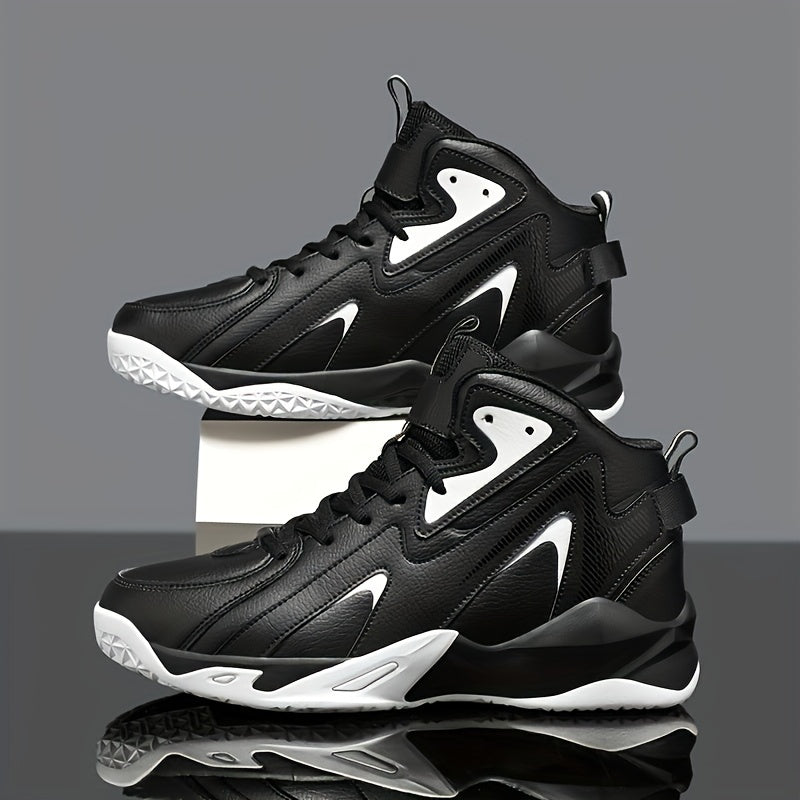 Plus Size Men's High Top Basketball Shoes Breathable Non Slip Shock Absorption Indoor Outdoor