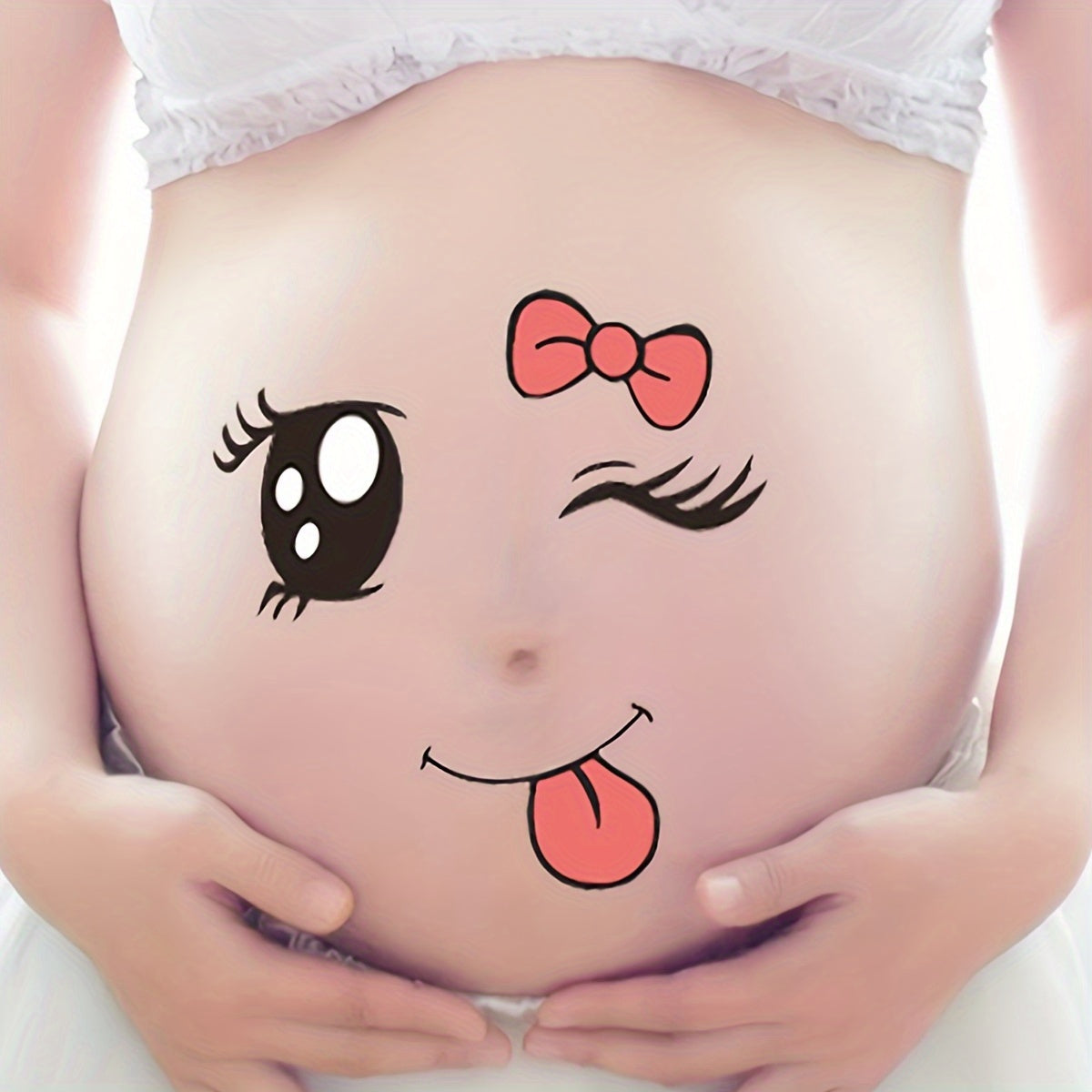 Набор реквизита для фотосессии беременности 9 предметов, украшение живота для фотосессий по беременности, бело-красный