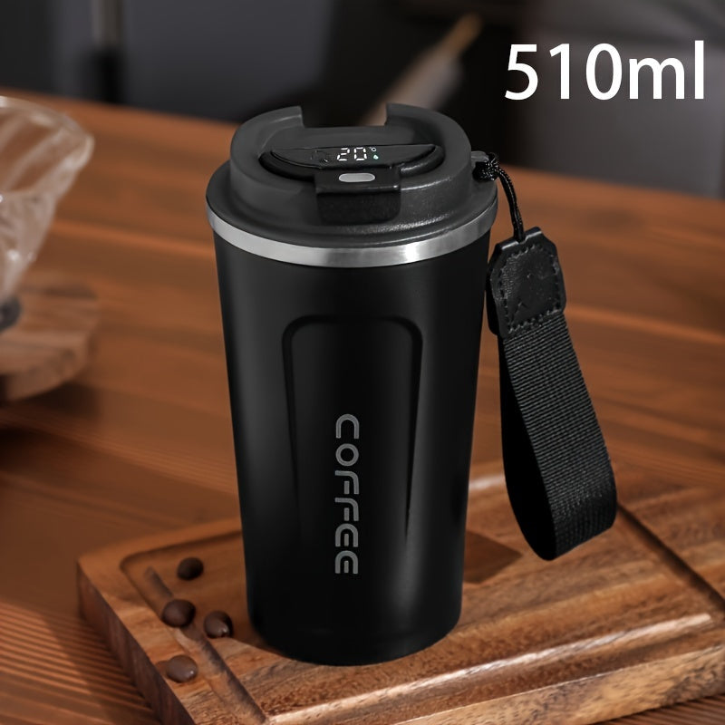 Stainless Steel Izolyatsiyalangan Qahva Kubogi Sayohat Mug'i raqamli harorat displeyi bilan