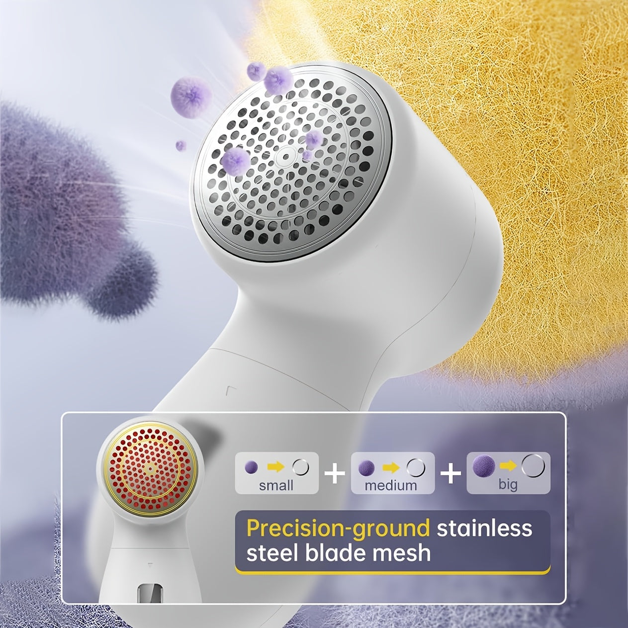 LED Display Sweater Shaver with Three-Level Control for Clothing and Fabric Care