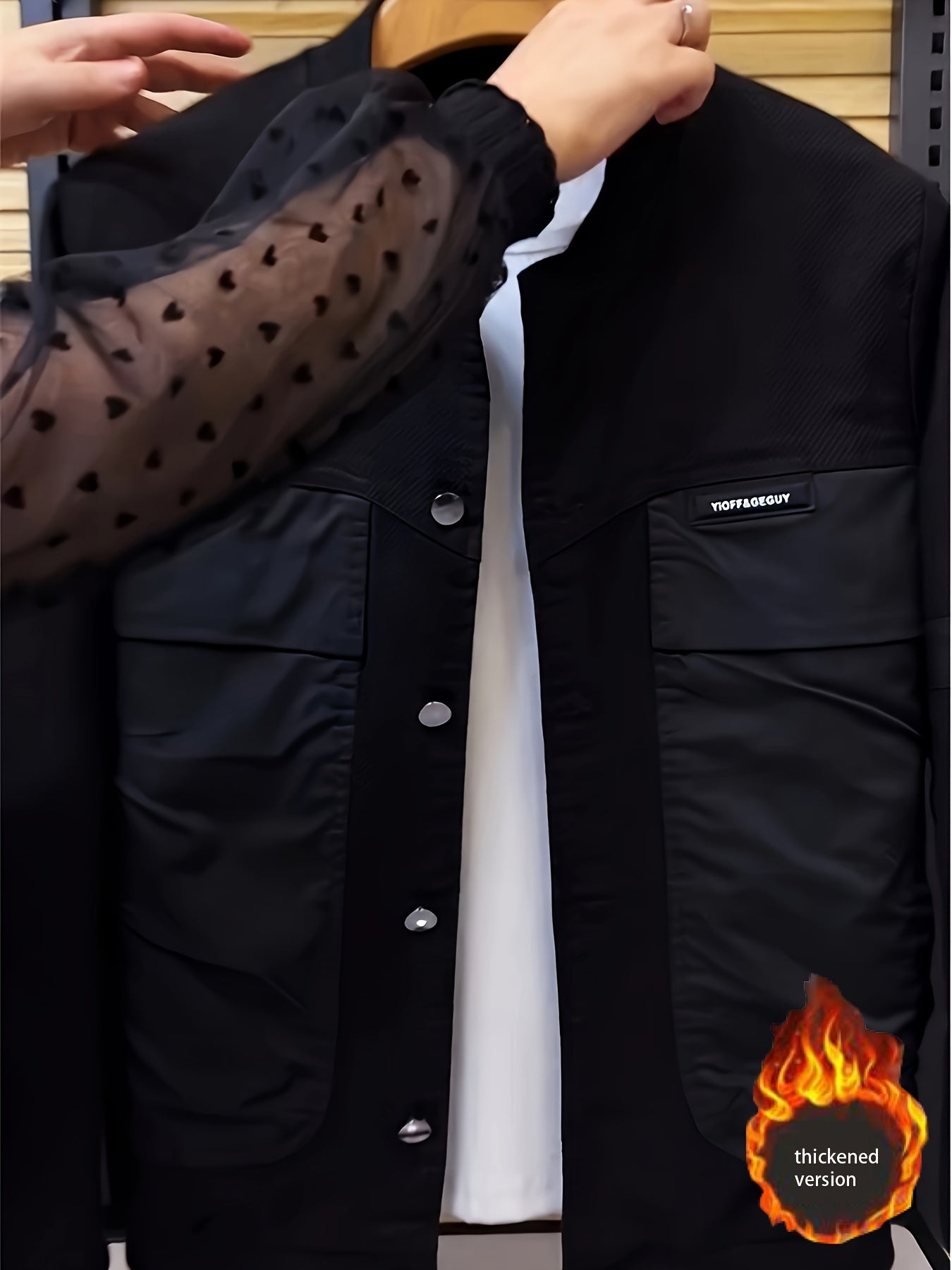 Men's Bomber Jacket Polyester Solid Color Casual Korean Style Button-Up Pockets