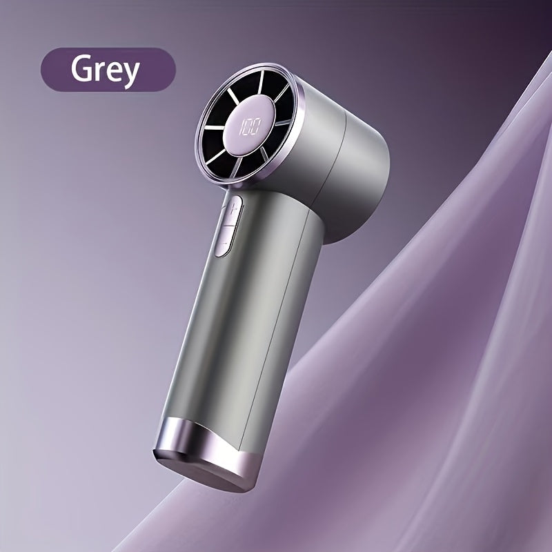 Portable Handheld Fan with Rechargeable Battery, LCD Display, Adjustable Speed