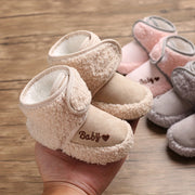Baby Boys and Girls Winter Fabric Ankle Boots with Hook and Loop Fastener