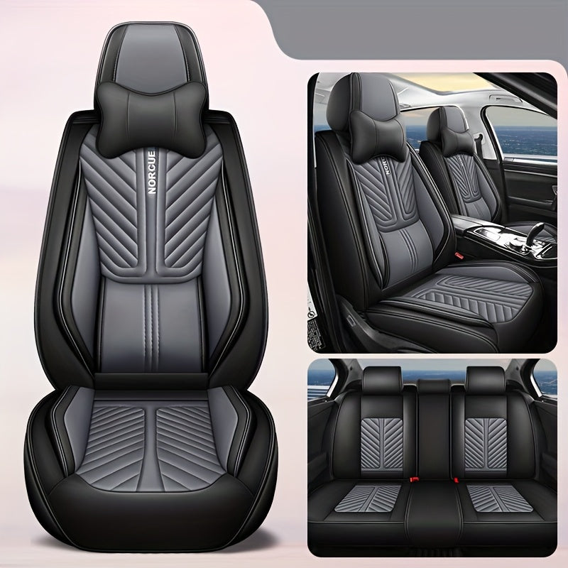 Universal PU Leather Car Seat Cover Set for All Vehicles Full Coverage