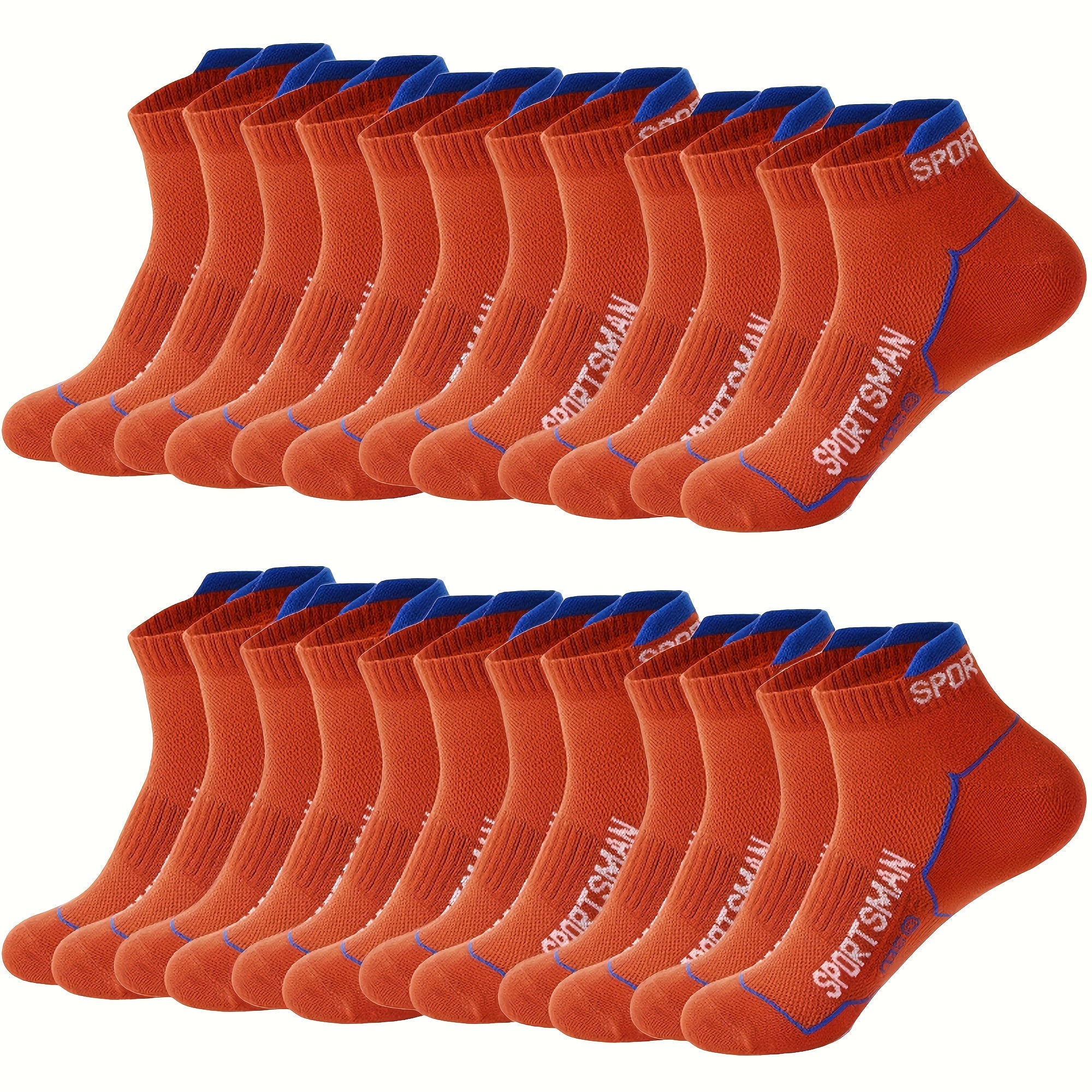 Men's Athletic Crew Socks 12 Pairs Breathable Mesh Sweat-Wicking Polyester Spandex