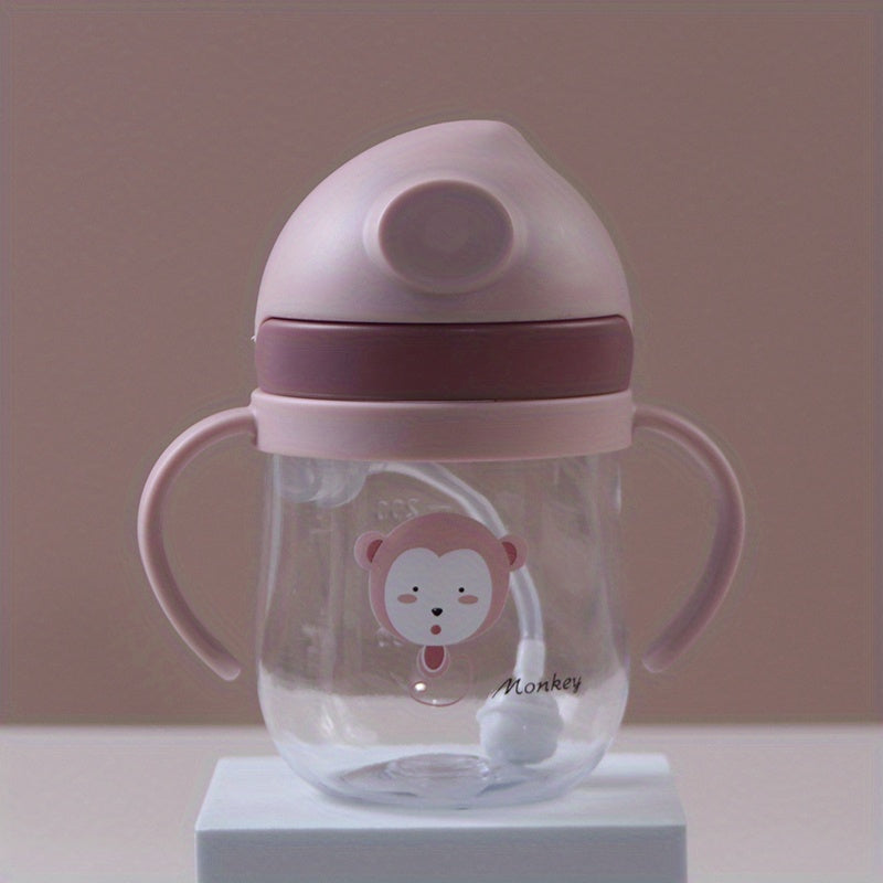 Cute Water Drop Shaped 280ml Drinking Water Bottle with Straw and Drop Resistance