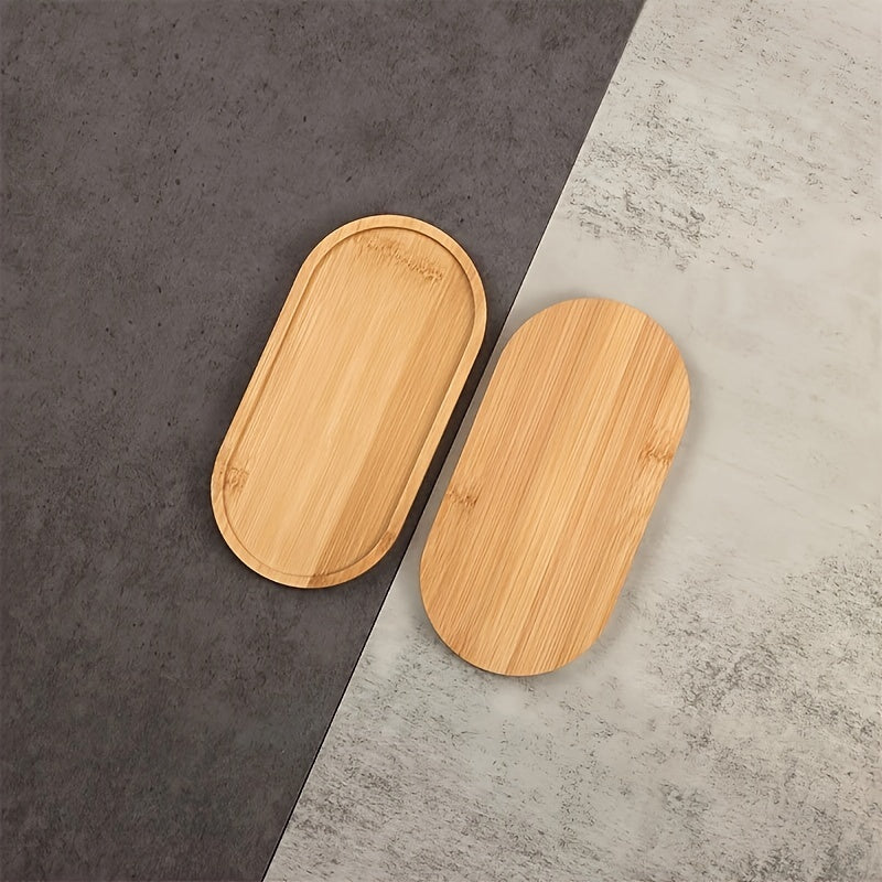 Bamboo Serving Tray with Coasters and Coffee Mat for Kitchen and Dining